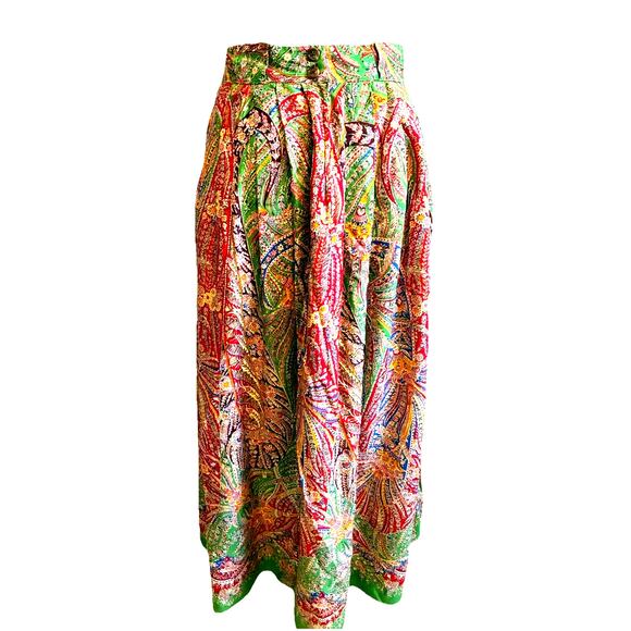 VTG Ralph Lauren Prairie Maxi Skirt Wool Blend Pleated RARE Boho Holiday 80s 10 - Picture 3 of 16